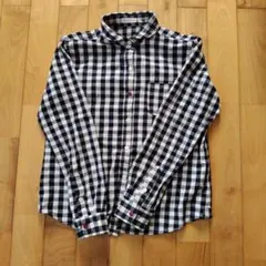 soulberry ネイビー・ホワイトチェック 長袖シャツ