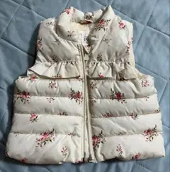 baby GAP 花柄ダウンベスト アイボリー