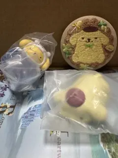サンリオ　ポムポムプリン　フィギュア　缶バッジ