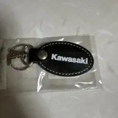 新品　Kawasakiキーホルダー最高品質の皮ブラックのサムネイル