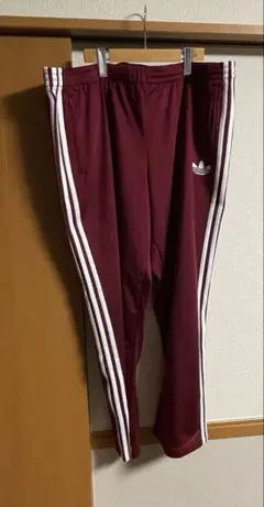 adidas トラックパンツ ボルドー トレフォイル XXL 裾ジップ