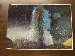 抽象的な宇宙画 水彩