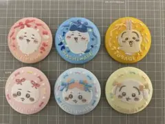 ちいかわ刺繍缶バッジビスケット2　ちいかわ　ハチワレ　うさぎ　6点セット②