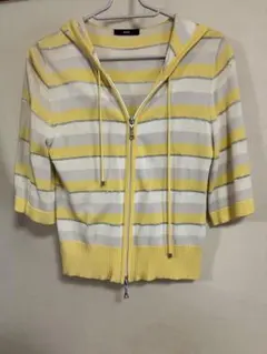 INED イネド 五分袖 ボーダー パーカーのサムネイル