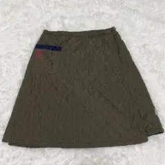 FILAリバーシブル 中綿キルティングスカートL〜LL カーキ×ネイビー ドット