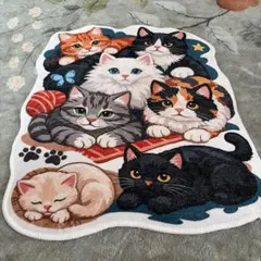 【新品未使用品】猫 デザイン 玄関マット