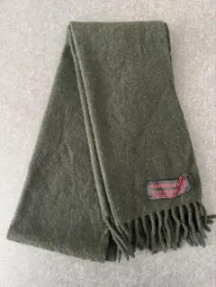【カシミヤ100%・古着】ストール ダークグリーン