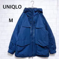 【美品】ユニクロ　ハイブリッドダウンオーバーサイズパーカ　ネイビー　M