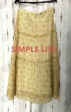 新品　SIMPLE LIFE ロングスカート イエロー Mのサムネイル