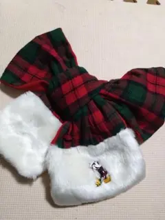 ミッキー刺繍ファー付きサンタ帽子