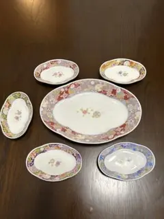 華ちりめん 木甲取り分け揃 お皿セット