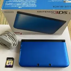 3DS LL ブルー×ブラック本体　状態とても良い　箱＋充電器＋sdカード