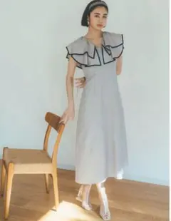 新品 タグ付き スナイデル SNIDEL フリルカラーノースリーブワンピース 2