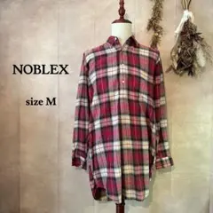 NOBLEX★ チェックシャツ コットン100% レッド　フランネルシャツ M