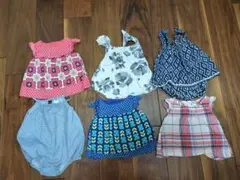 ベビー服 女の子 夏服 6点セット ワンピース ロンパース 70〜80cm