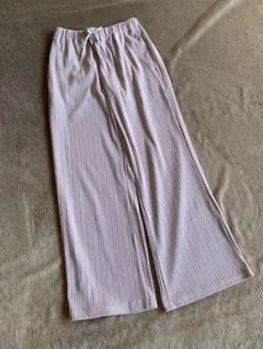 150 GU GIRLSリブプルオンワイドフレアパンツ