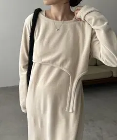 CAPRICIEUX LE'MAGE ベロアアシメレイヤードワンピース FREE