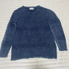 【インディゴ染め】FREAK'S STORE コットンニット L 幾何学