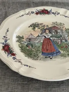 サルグミンヌ　obernai アンリ・ルー　Henry Loux 33cm 大皿のサムネイル