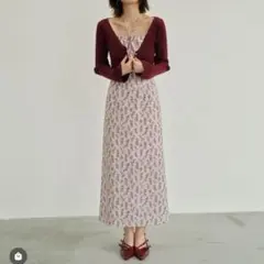 ニットカーデセットキャミワンピース