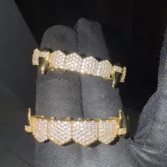 ゴールド グリルズ 上下セット 牙付き