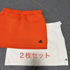 adidas レディースゴルフスカート オレンジ