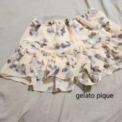 Gelato pique ジェラートピケ 部屋着 花柄シフォンショートパンツ F