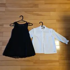 COMME CA ISM黒ワンピース・MAKEYOURDAY白ブラウス 110