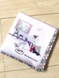 BURBERRY ファッションイラスト ハンカチ★スカーフ★ピンクのサムネイル