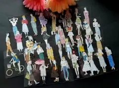 コラージュ 素材 シール pion 様 光沢 PET マスキング テープ 女の子