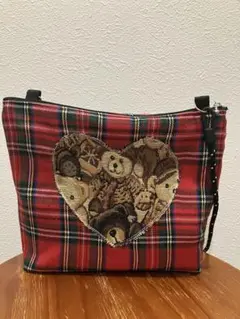 passion タータンチェックbear Heartサコッシュショルダー