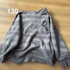 スヌーピー刺繍グレーパーカー　130