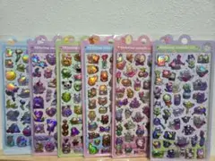 レインボーカラー！プクプクシール 3Dシール ボンボンドロップシール6枚セット