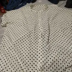 KUMIKYOKUドット柄 半袖シャツ ホワイト/ブラック7サイズ新品