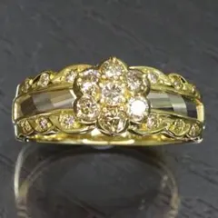 18金 K18 YGWGゴールド天然ダイヤモンド0.50ct リング指輪11号