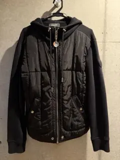 ディーゼル フード付きブラックジャケット　S