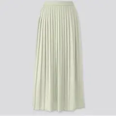 【ユニクロ完売】シフォンプリーツロングスカート(グリーン)(M)