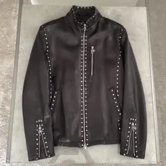 メンズビギ×ライオンハート ★ ラムレザー スタッズ付きライダース