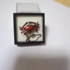 ネクタイピン　カニデザイン　可愛い　庄三郎ハサミ