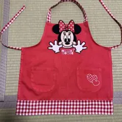 ミニーマウス エプロン 赤