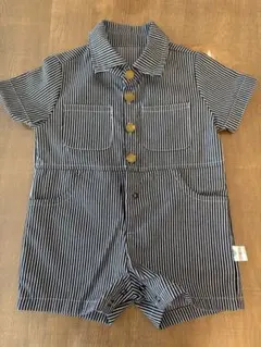 TQXK ストライプロンパース 半袖 70