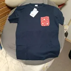 Champion 星柄ポケットTシャツ ネイビー