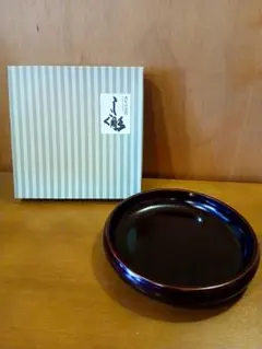 茶道具 木製堅地本漆塗 大円盆 丸盆 圓能斎好 紙箱 - メルカリ
