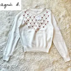 【新品】to b by agnès b.　アニエスベー　長袖ニット　白　花柄のサムネイル
