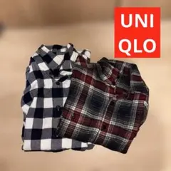 【まとめ売り】UNIQLO フランネルチェックシャツ　Sサイズ　2着