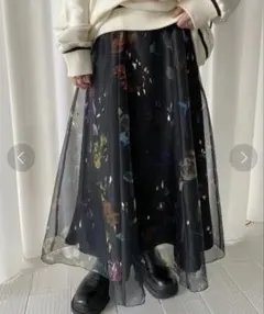 美品24AW✨️Ameri UND SCAN FLOWER SKIRT