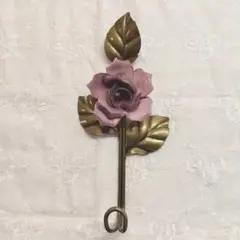 昭和レトロ アイアン バラの花デザイン 壁掛けフック - メルカリ