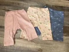 ベビー パンツ 3点セット 花柄 無地