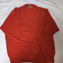 最終値下げBE-SPORTS オンワード樫山　オレンジVネックセーター