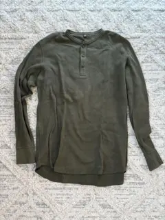 UNIQLO ワッフルヘンリーネックTシャツ ユニクロ L